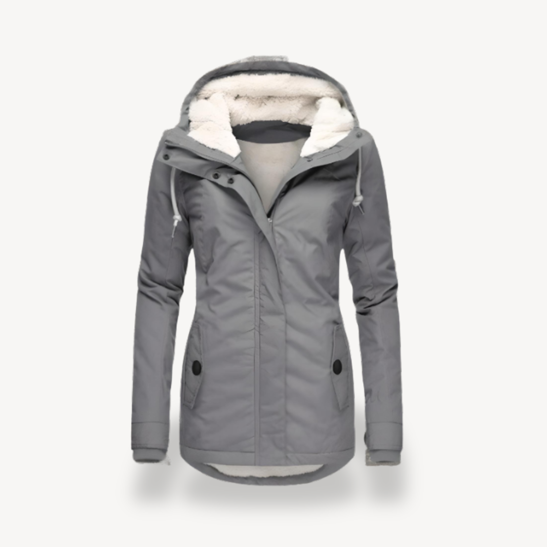 Ladies Warm Waterproof Parka Coat with Hood - OutfitLondon