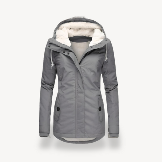 Ladies Warm Waterproof Parka Coat with Hood - OutfitLondon