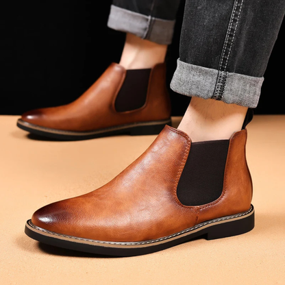 Classic Men's Genuine Leather Ankle Boots