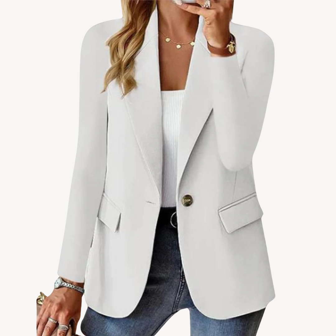 Classic One Button Women's Blazer Coat