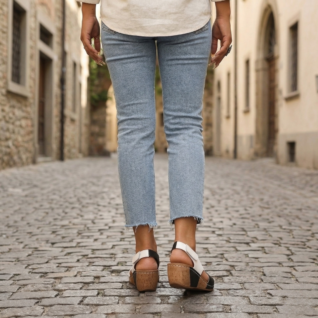 Elegant High Heel Summer Crossband Flat Sandals