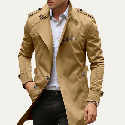 Classic Waterproof Mens Trench Overcoat