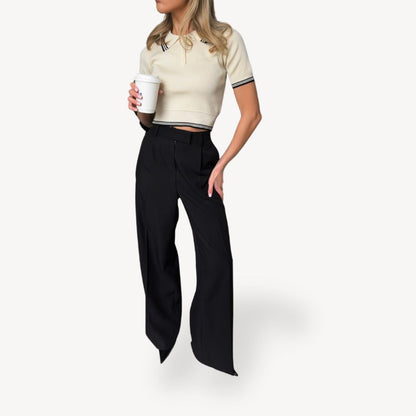 Fitted Crew Neck Short Sleeve Tee for Women - OutfitLondon