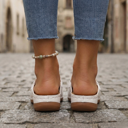 Elegant Open Toe Summer Slide Sandals Comfortable Flat Shoes