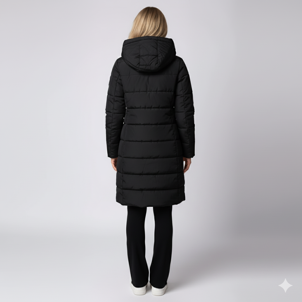 Warm Padded Women's Parka Coat with Hood