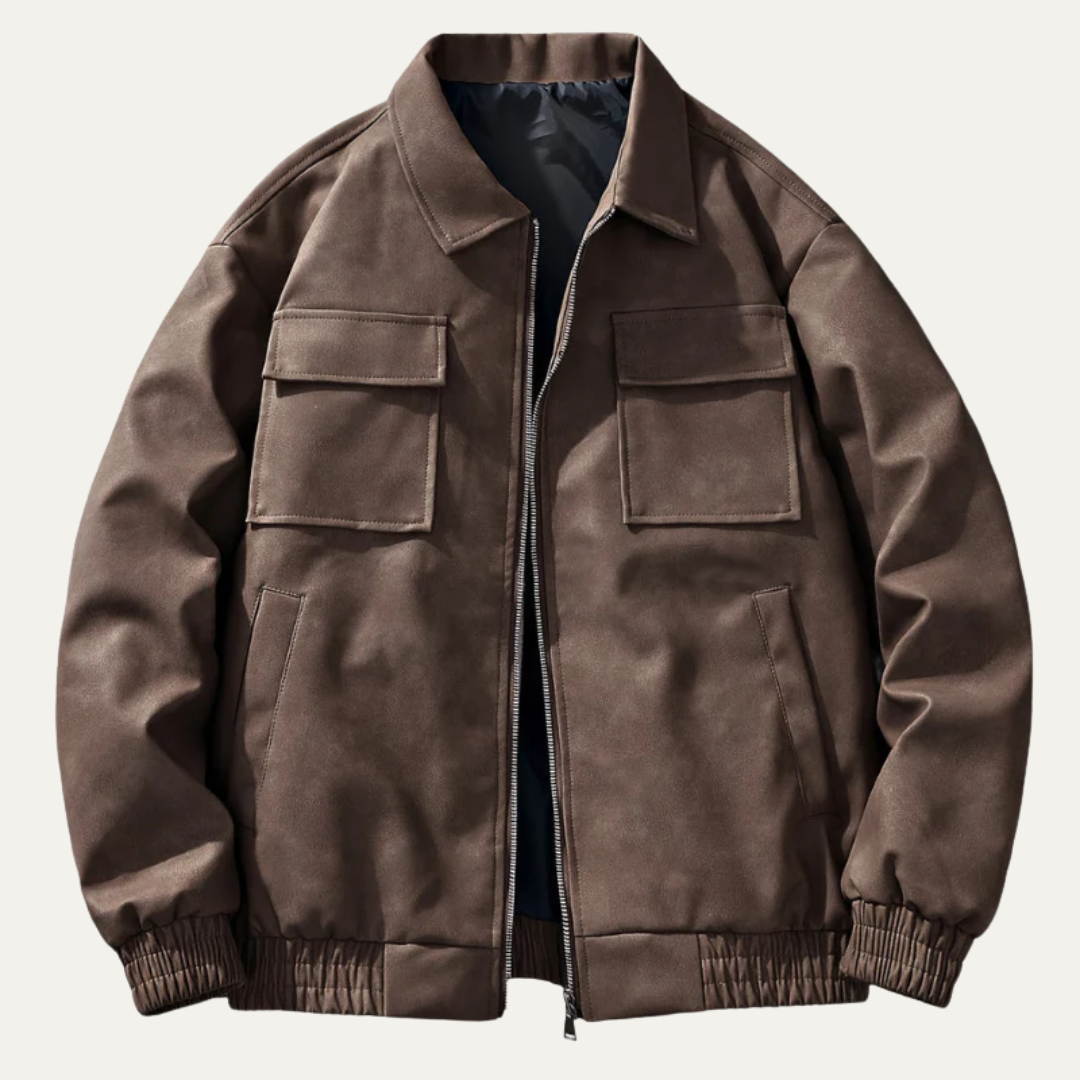 Casual Fit Mens Bomber Jacket with Zip Pockets