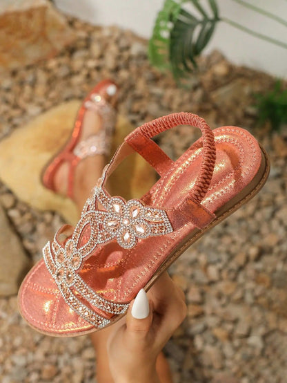 Glittery Stone Beach Flip Flops