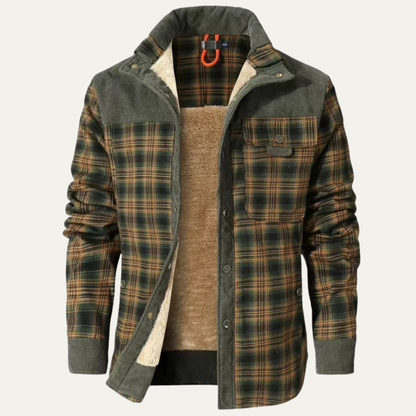 Warm Plaid Flannel Shirt Jacket for Men