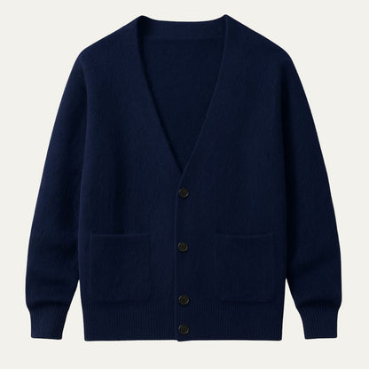 Soft Men's Button Front Crew Neck Sweater Cardigan
