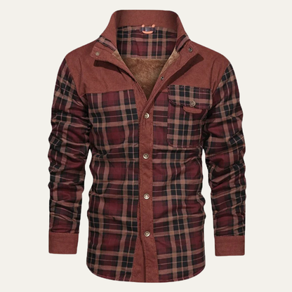 Men's Cozy Plaid Insulated Winter Jacket - OutfitLondon