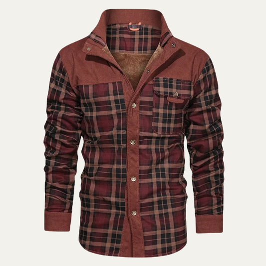 Men's Cozy Plaid Insulated Winter Jacket - OutfitLondon