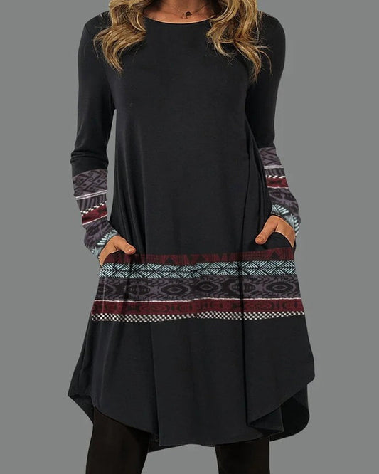 Comfy Ladies Everyday Midi Dress with Sleeves - OutfitLondon