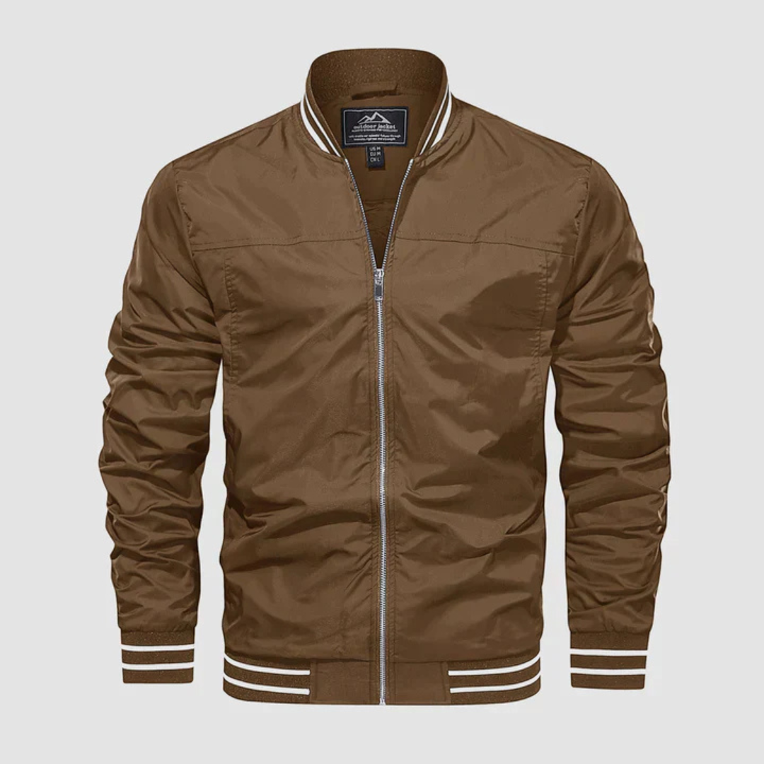 Men's Vintage Style Stripe Bomber Jacket