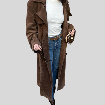 Timeless Luxury Suede Trench Coat