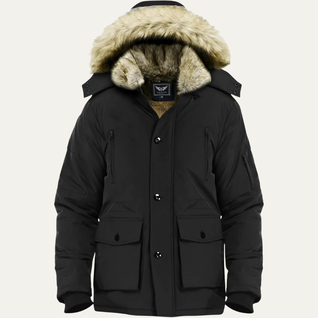 Warm Waterproof Men's Winter Coat with Hood