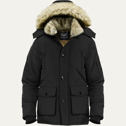 Warm Waterproof Men's Winter Coat with Hood