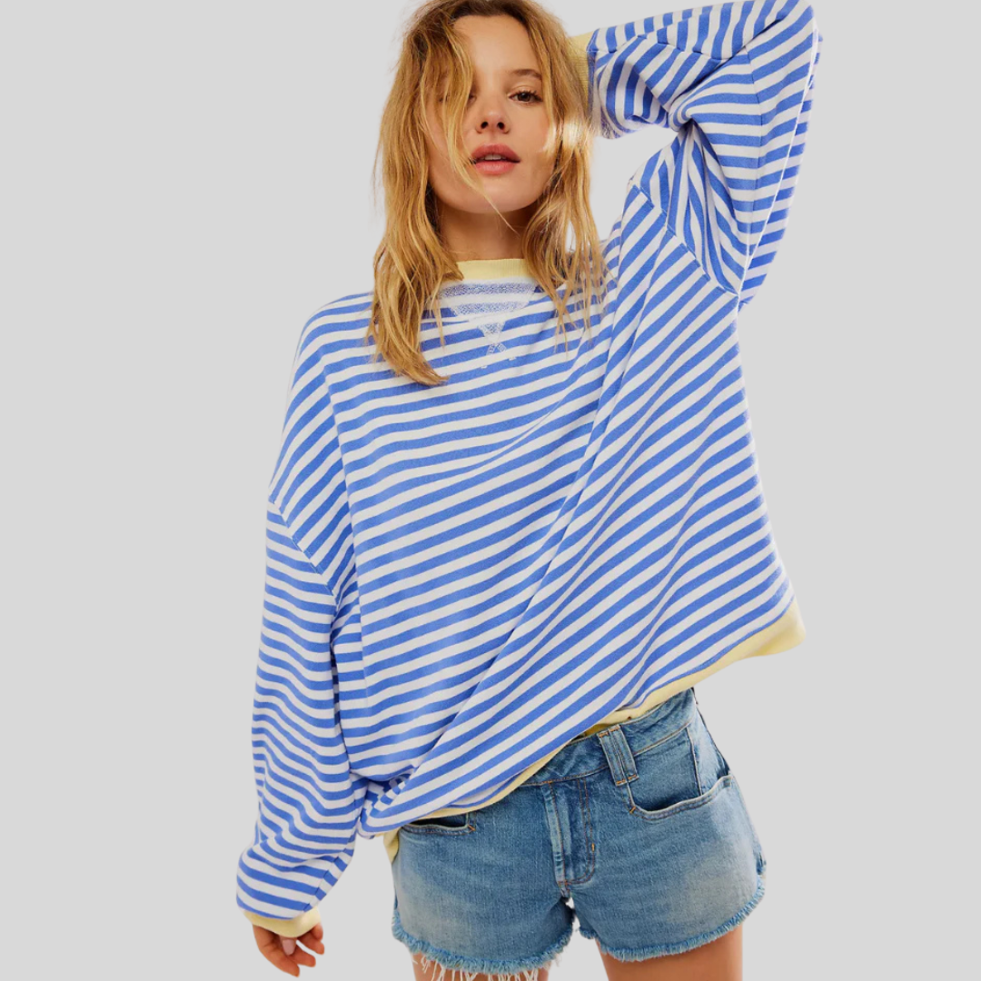 Fun Colorful Stripe Crew Sweater