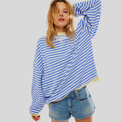 Fun Colorful Stripe Crew Sweater