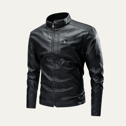 Men's Black Biker Leather Jacket