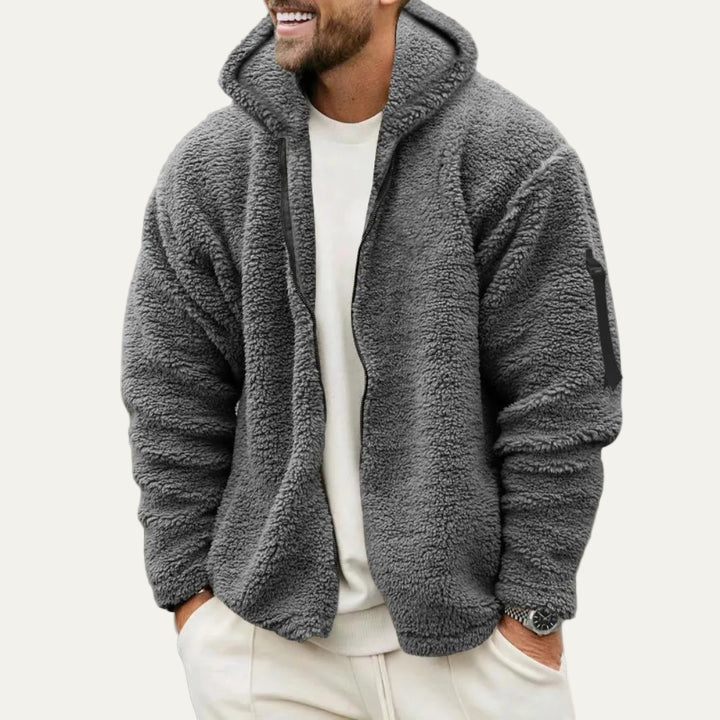 Warm Fleece Lined Men's Hooded Jacket