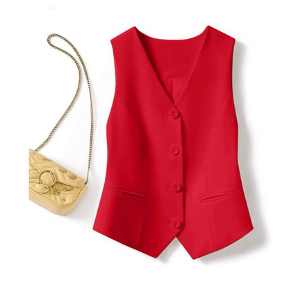 Stylish Open-Front Sleeveless Waistcoat Vest