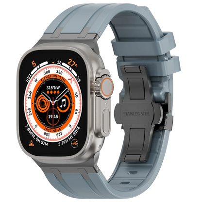 Flexible Rubber Apple Watch Strap With Silver Buckle