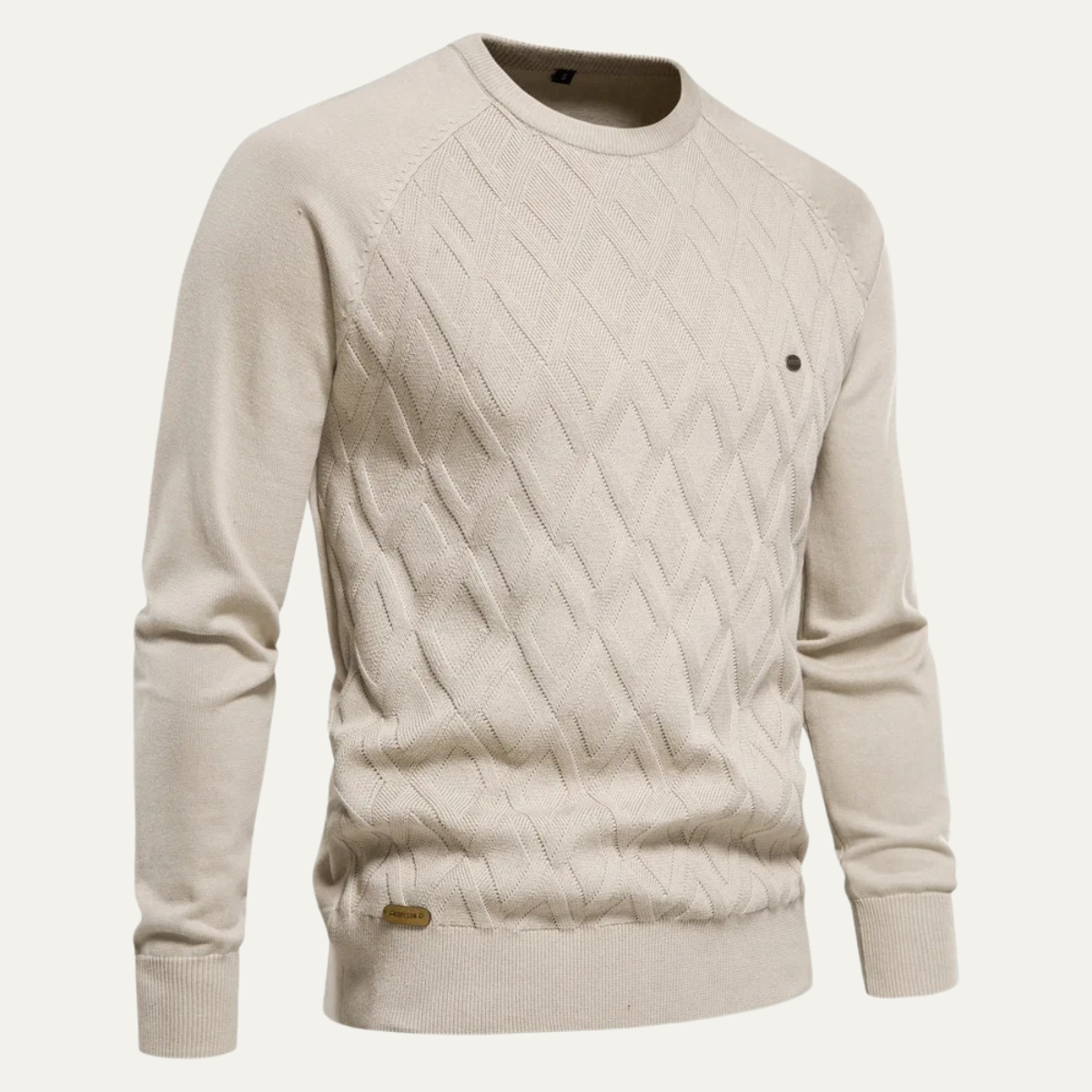 Traditional Cable Knit Men's Crew Neck Sweater