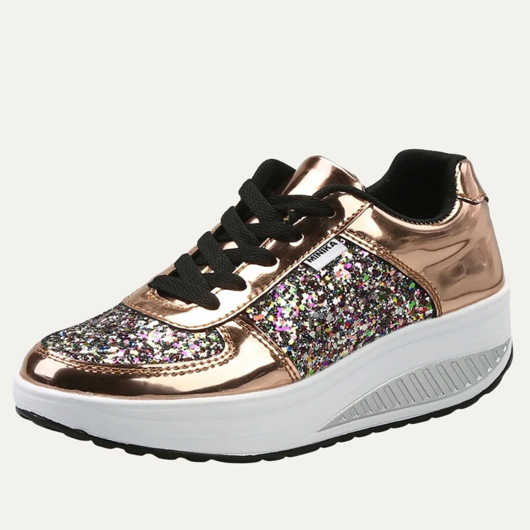 Shiny Glittery Womens Platform Sneakers