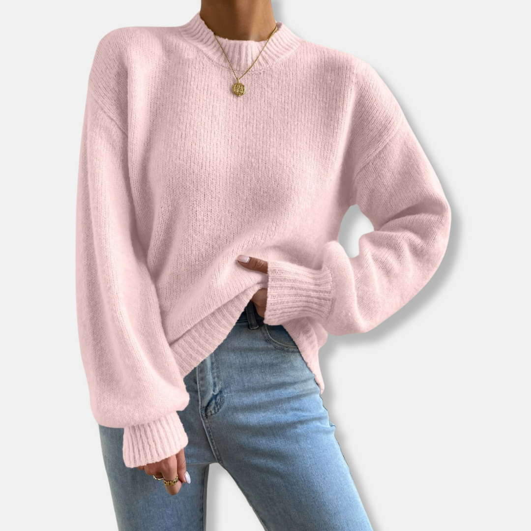 Comfortable Crew Neck Wool Sweater for Women