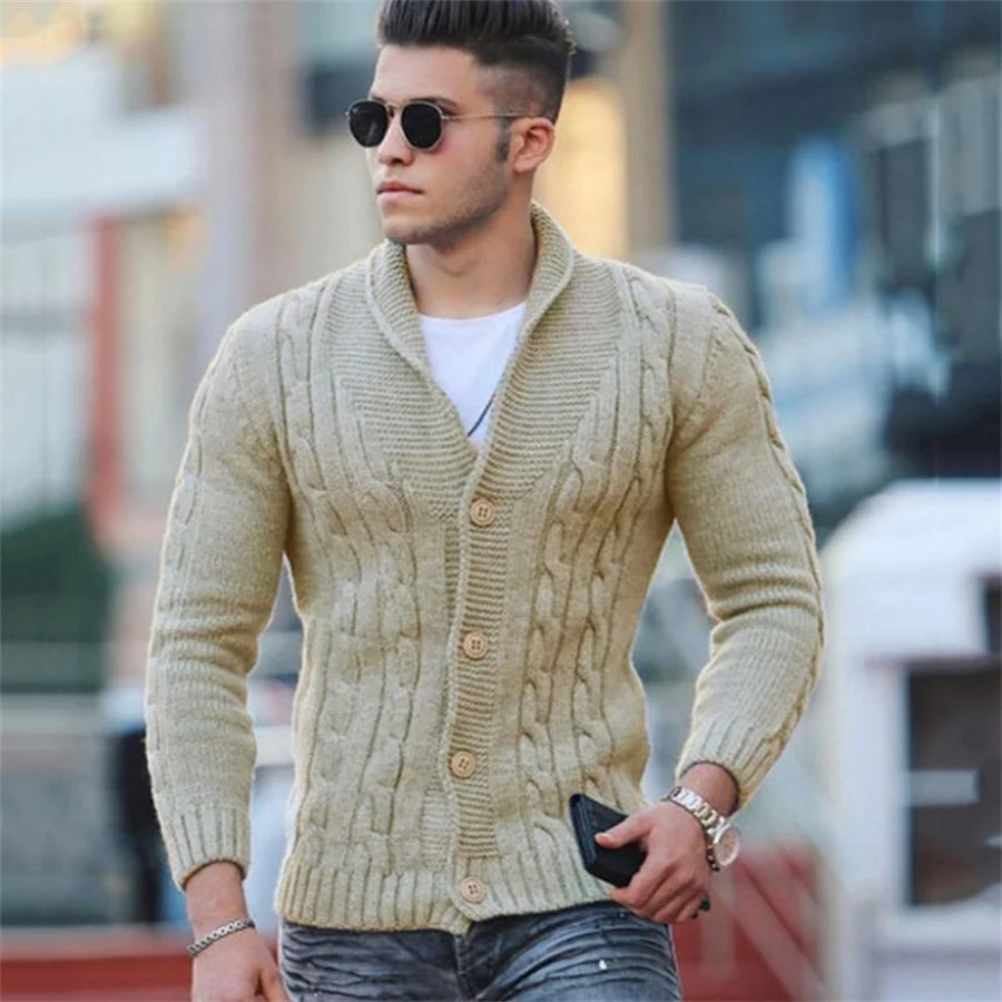 Soft Warm Mens Casual Cardigan Sweater