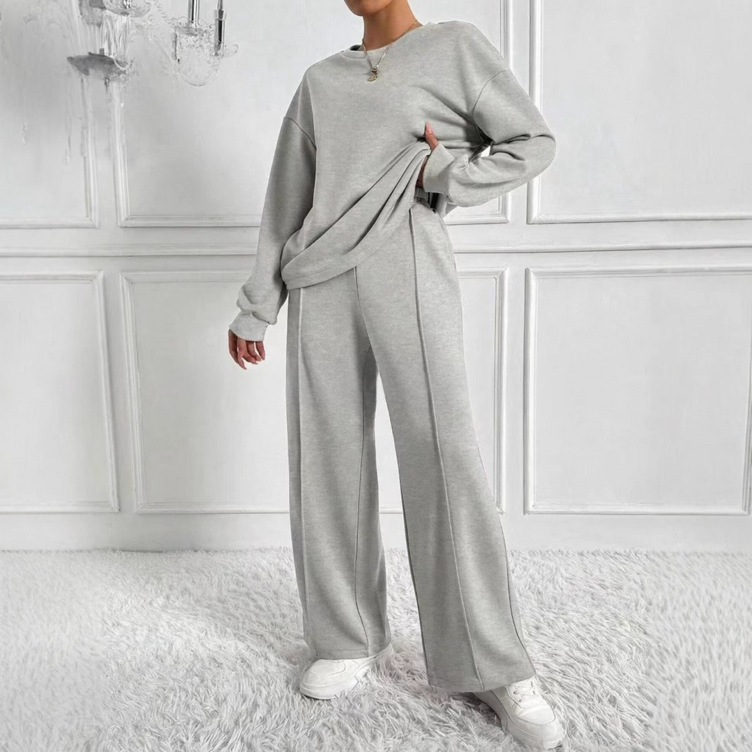 Comfy Long Sleeve Sweat Suit Set - OutfitLondon