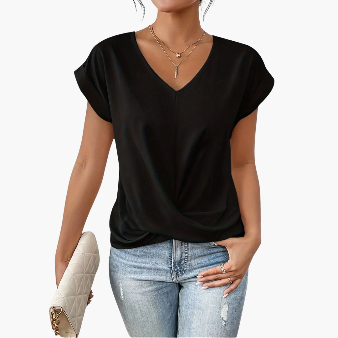 Relaxed Fit Womens Tee with Sweetheart Neckline