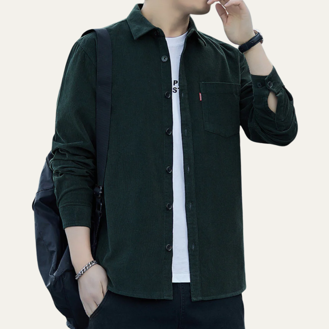 Rugged Textured Button Down Men's Shirt