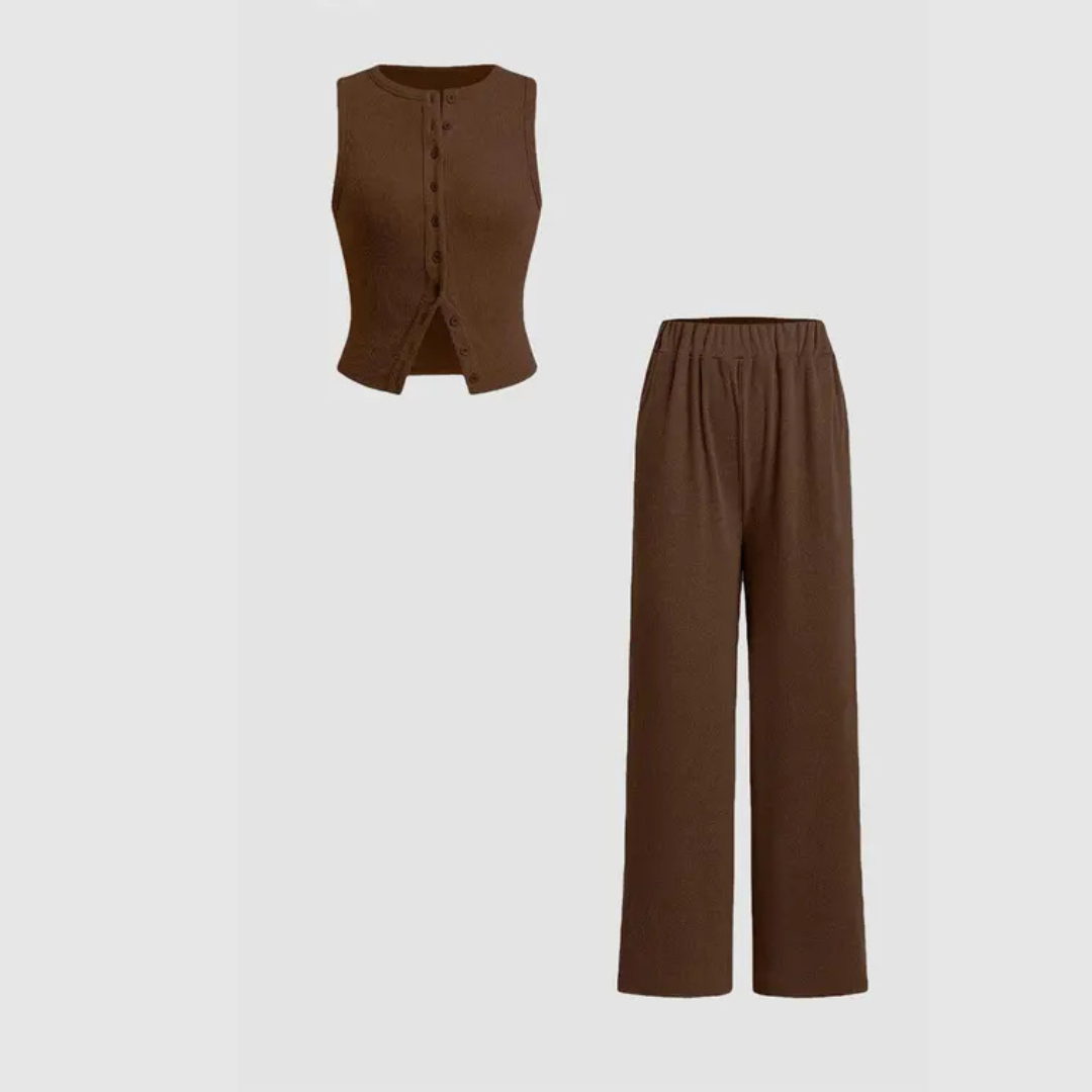 Soft Ribbed Tank and Pant Sleepwear Set