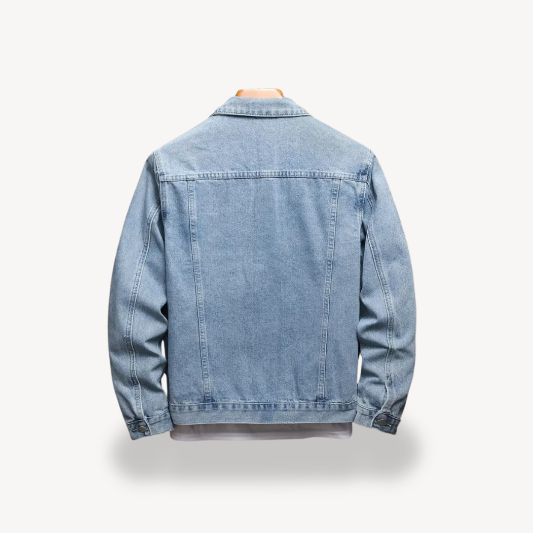 Navy Blue Casual Men's Jeans Jacket