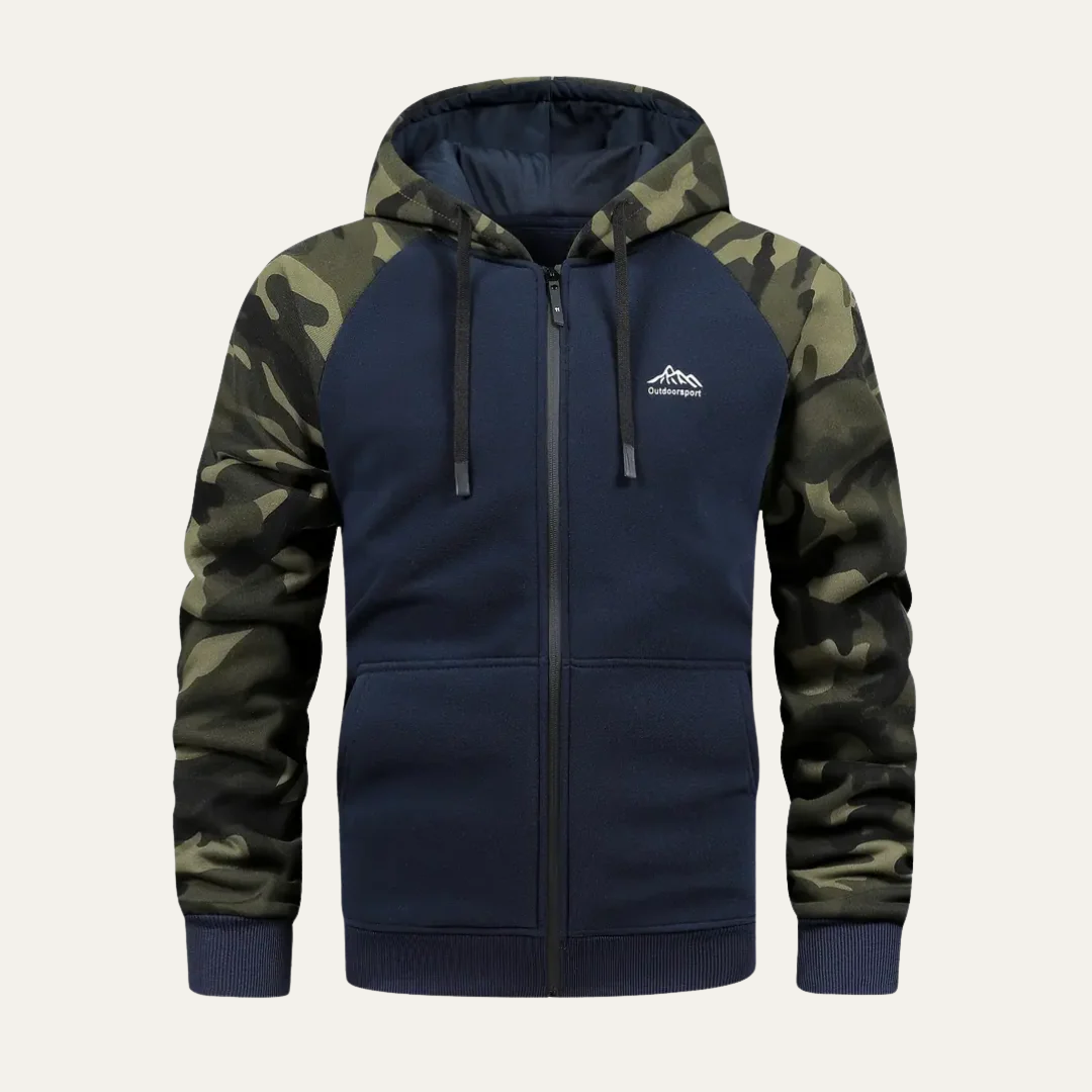 Men's Green Camo Athletic Hooded Jacket
