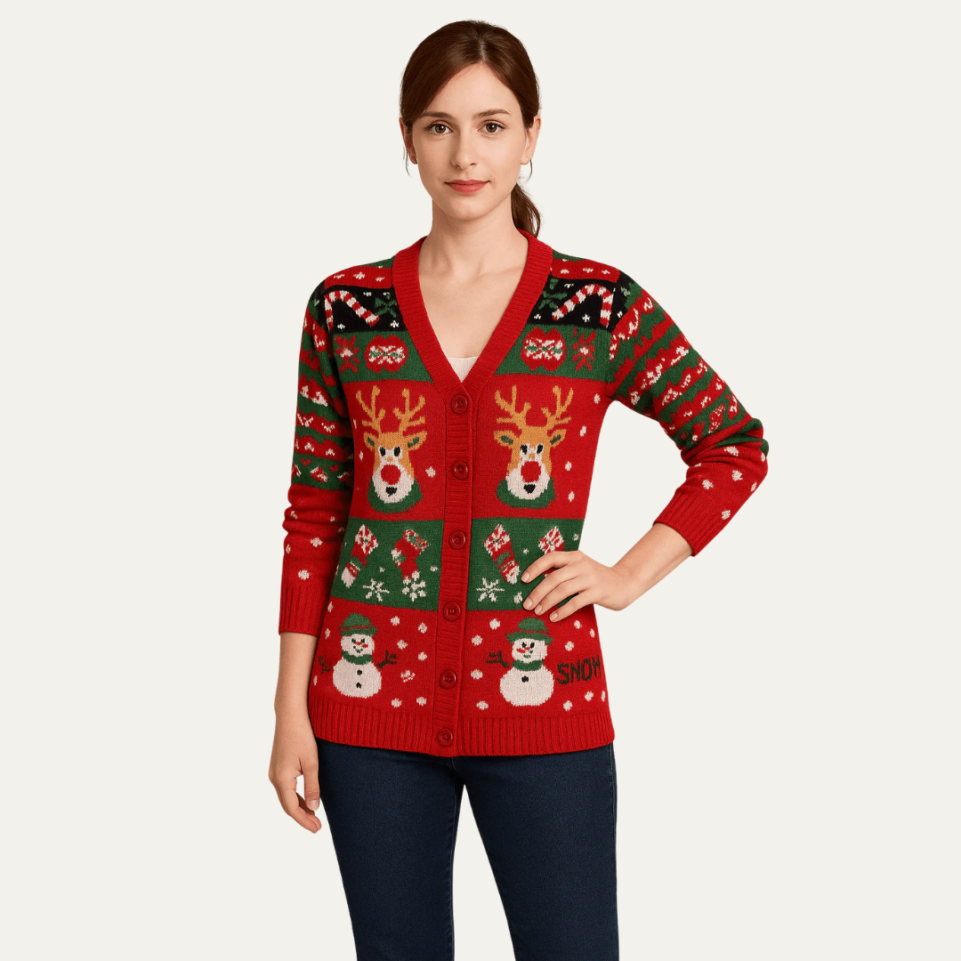 Ladies' Christmas Cable Knit Sweater - OutfitLondon
