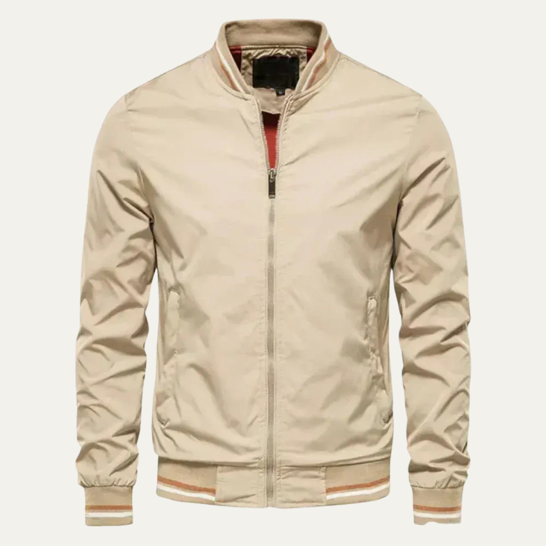 Men's Classic Patterned Zipper Bomber Jacket