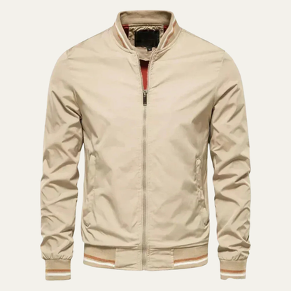 Men's Classic Patterned Zipper Bomber Jacket