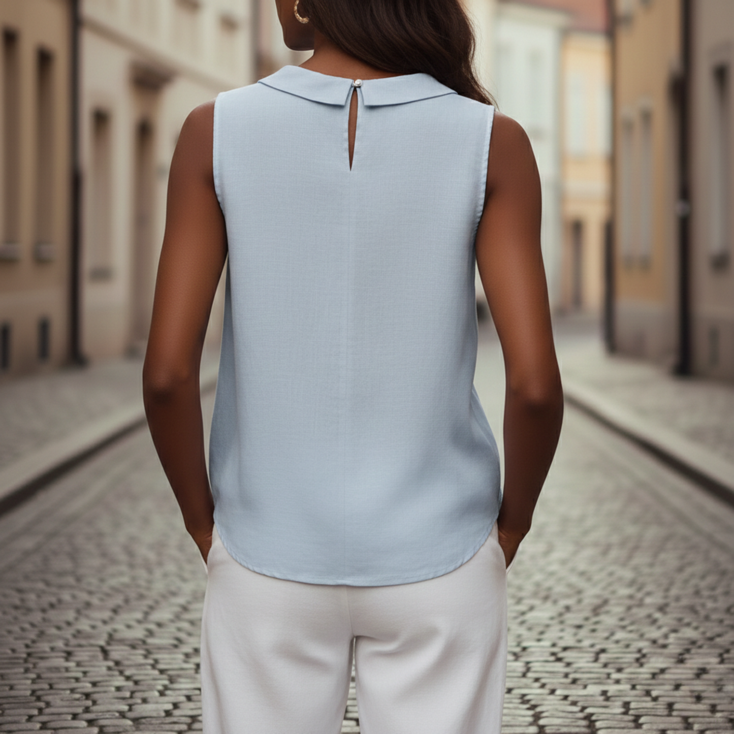 Elegant Tank Top Round Neck Office blouse