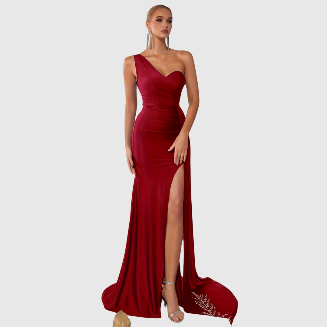 Asymmetrical Floor Length Evening Dress