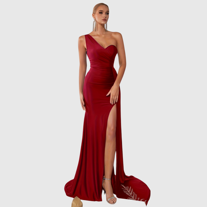 Asymmetrical Floor Length Evening Dress