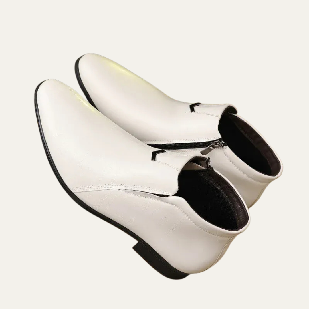 Smart Leather Mens Boots with Side Zip