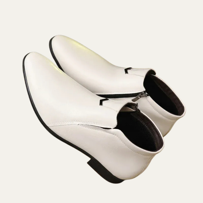 Smart Leather Mens Boots with Side Zip