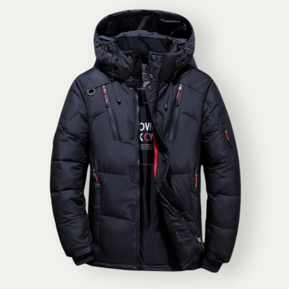 Warm Waterproof Quilted Hooded Puffer Coat