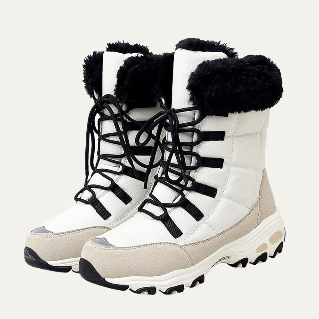 Warm Waterproof Snow Boot with Faux Fur Trim