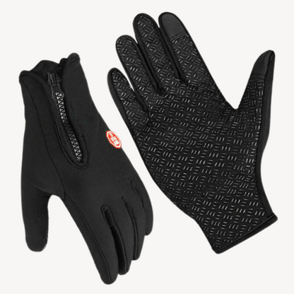 Warm Waterproof Gloves with Zip Closure