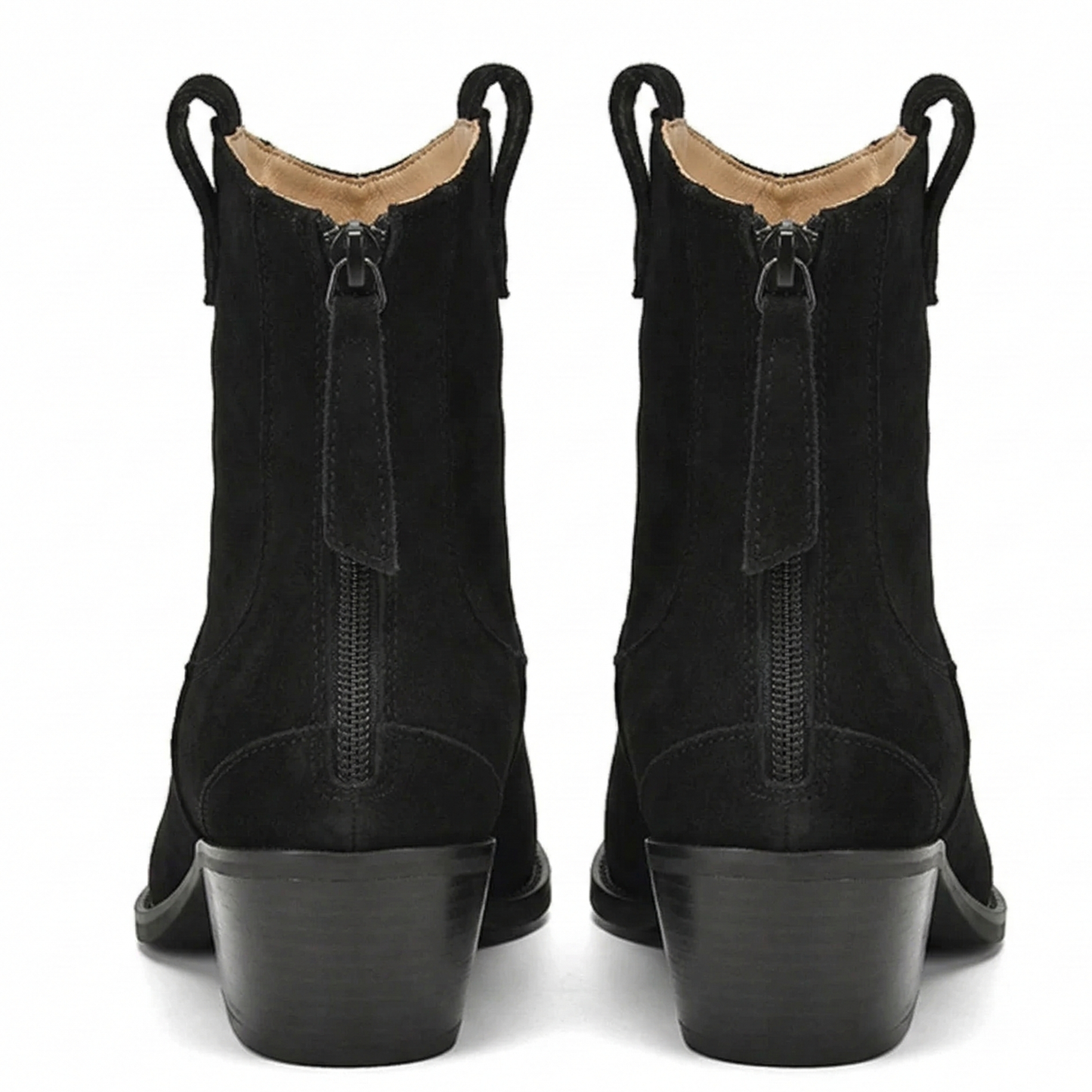Low Heel Suede Cowboy Boots for Women Brown