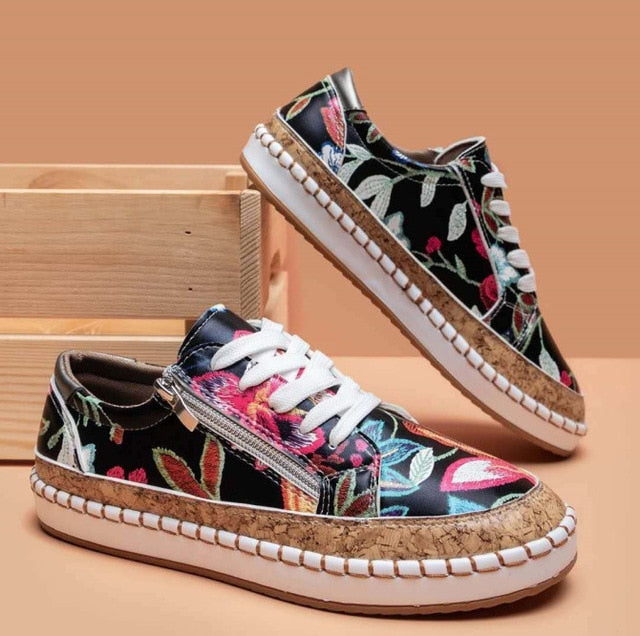 Comfortable Floral Women's Walking Shoes