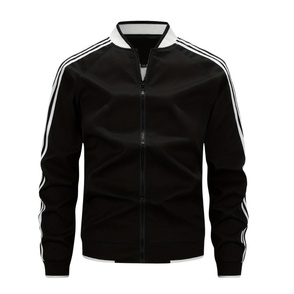 Casual Striped Zipper Bomber Jacket